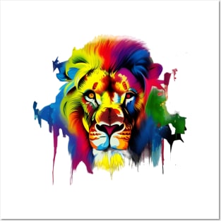 colorful lion Posters and Art